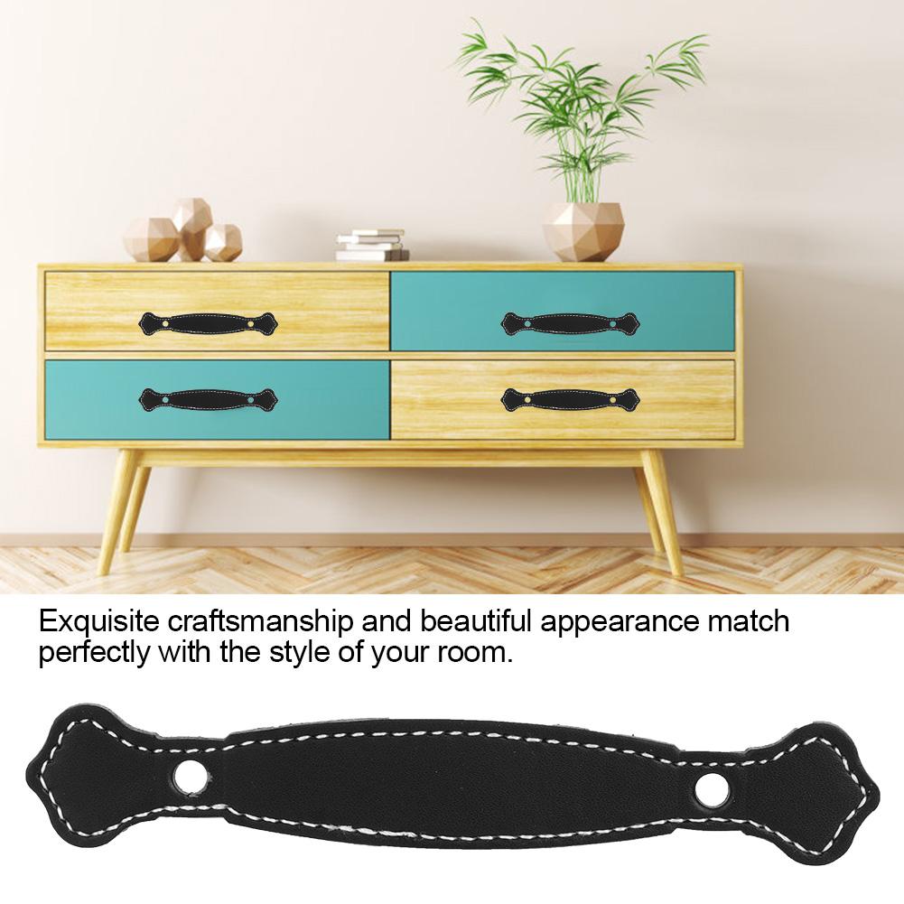 Leather Door Pulls Handles for Cabinet Kitchen Cupboard Furniture Handles Wardrobe Drawer