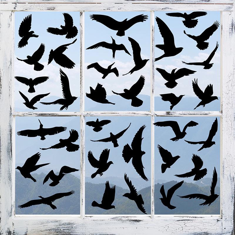 Schwarzer Kolibri Anti-Kollisions-Fensteraufkleber für Türen und Glas