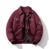 Mens Oversized Baseball Jacket Embroidered Suede Streetwear Winter Puffer Coat Teens