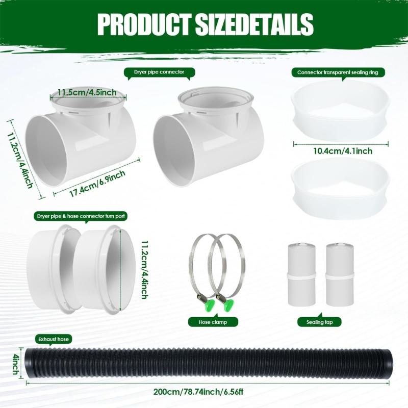 Flexible 2 Meter Dryer Exhaust Hose With 90 Degree Bend For Tight Areas And Multi Layer Heat Protection Construction