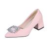Fashion rhinestone Women's Shoes 2025 luxury woman shoes Square heel High Heels shoes Designer Brand Pumps Pointed toe Comfortable