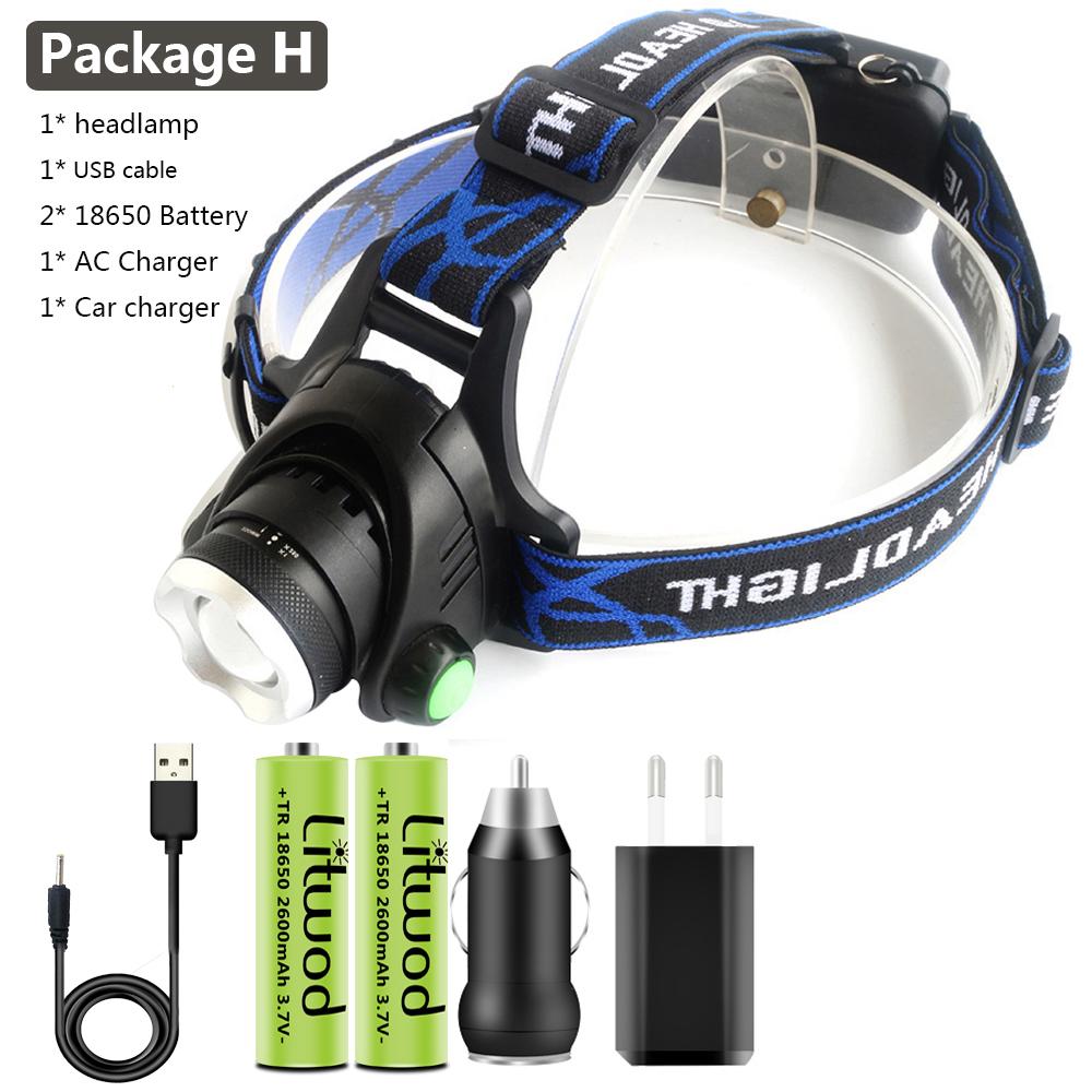 XHP180 2000.000 LM, der hellste LED-Scheinwerfer, zoombarer Kopf, Taschenlampe, Taschenlampe, Scheinwerfer, USB wiederaufladbar, für Camping