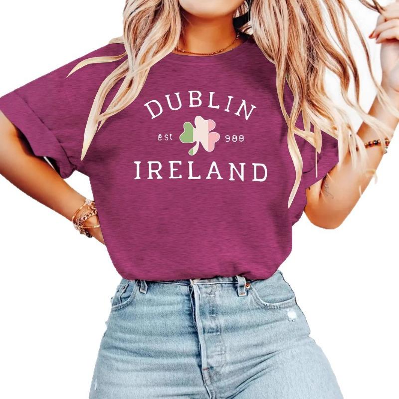 New Women's Printed Round-neck Loose Short-sleeved Casual T-shirt