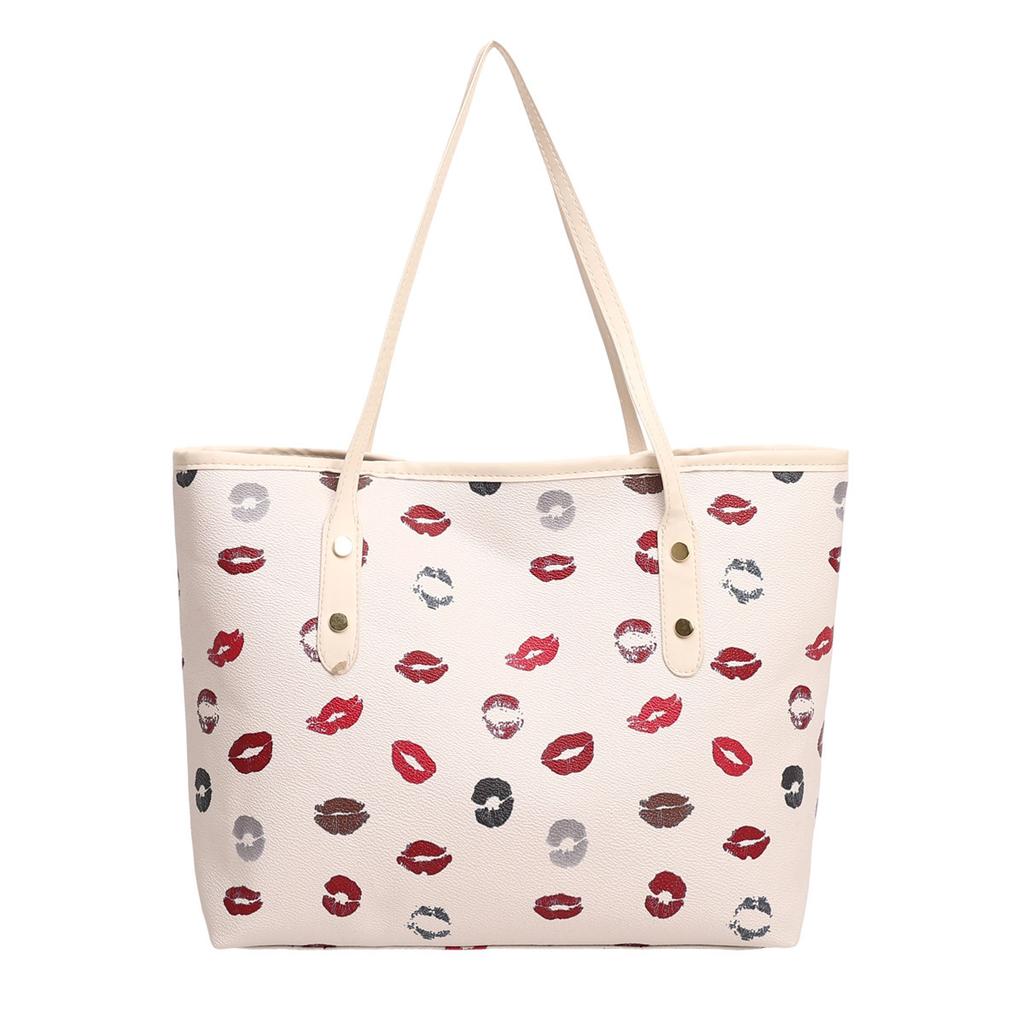 2026 Fashion Simple Printed Tote Bag Women Trendy PU Leather Underarm Shoulder Bag