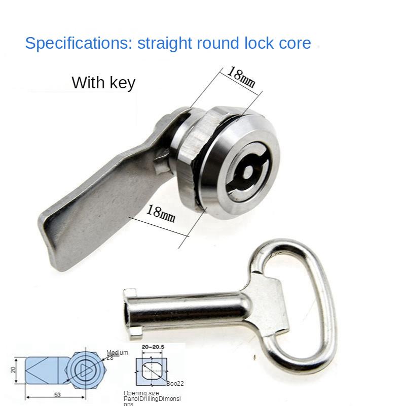Stainless Steel Drawer Cabinet Lock Box Door Lock Triangle Key Cam Industrial Lock Cylinder Hardware Power Distribution Tool