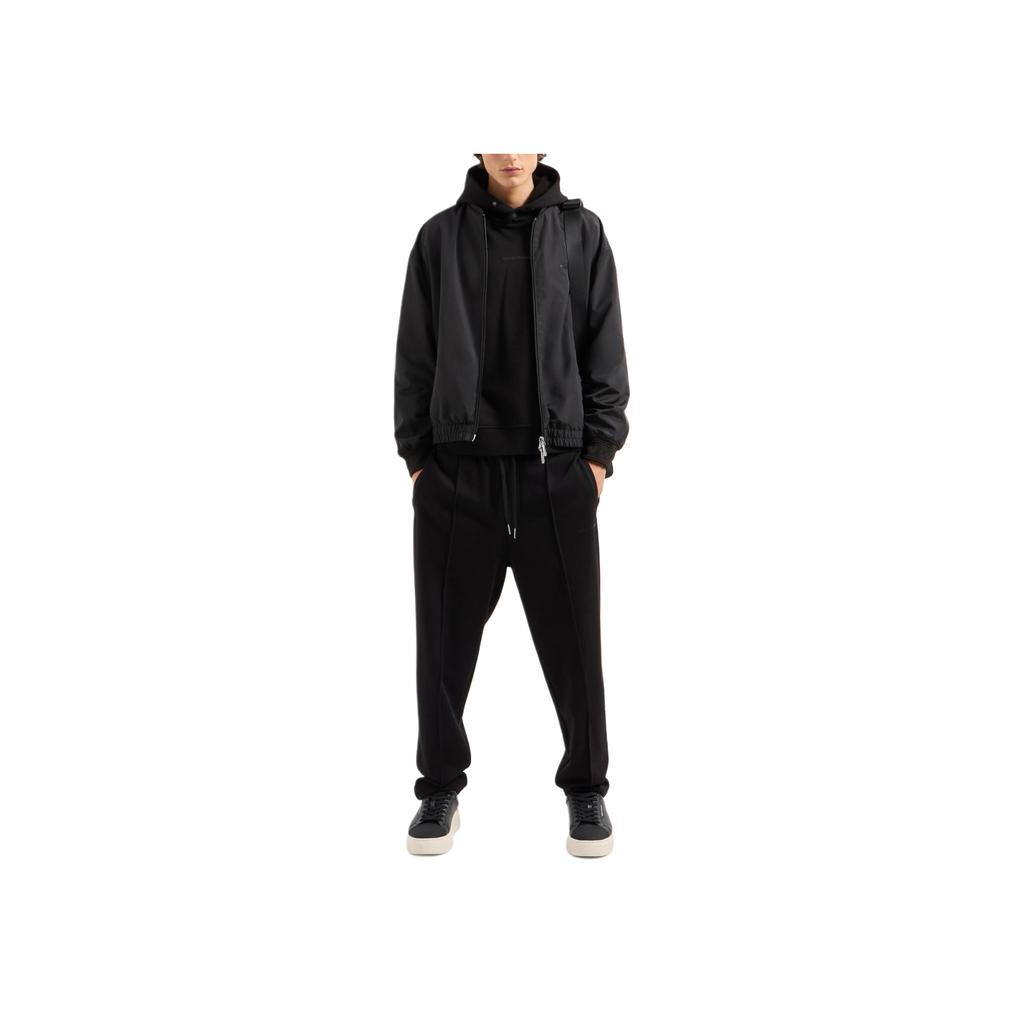 Armani Exchange FW24 Solid Color Letter Logo Hoodie Long Sleeve Men Hoodies Black 6DZMLJ-ZJ4XZ-1200