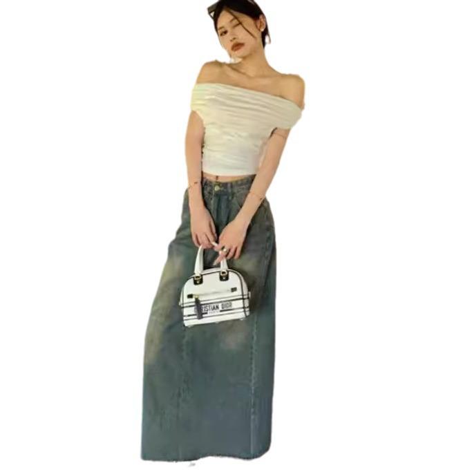 Women's Slim Fit One-Shoulder Short-Sleeve Top - Off-Shoulder Summer Tee