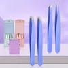 Summer Color 4 in 1 Stainless Steel Eyebrow Tweezers Set Makeup Tools for Eyelash Removal Long Lasting Anti Rust and Easy