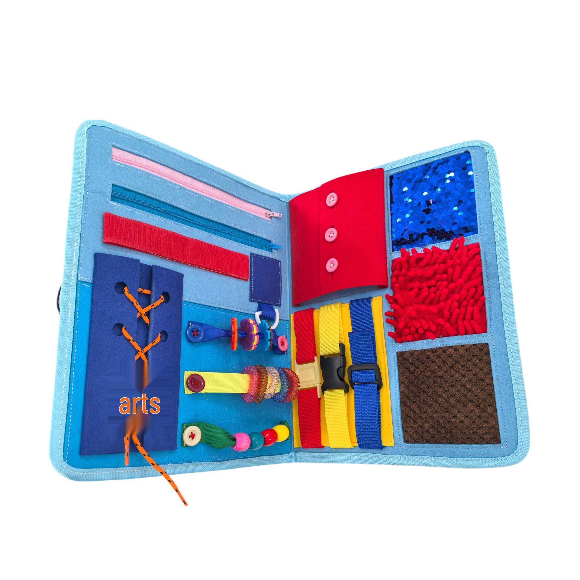 

Sensory Blanket for Elderly: Memory Training, Soothing Activity, Soft & Skin-Friendly синий
