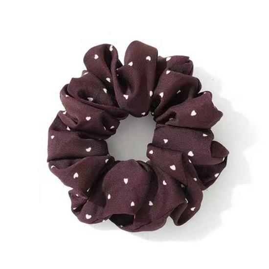 Elegant Korean Satin Polka Dot Scrunchie - Stylish Hair Tie Headband for Women