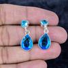 Swiss Blue Topaz Gemstone 925 Sterling Silver Jewelry Earring 1.10" MM-3484