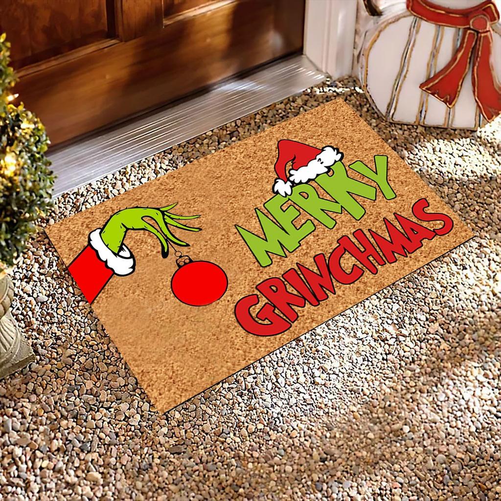 Christmas Doormat Front Door Outdoor Welcome Mat Fun Doormat Home Non-slip Rug Decoration