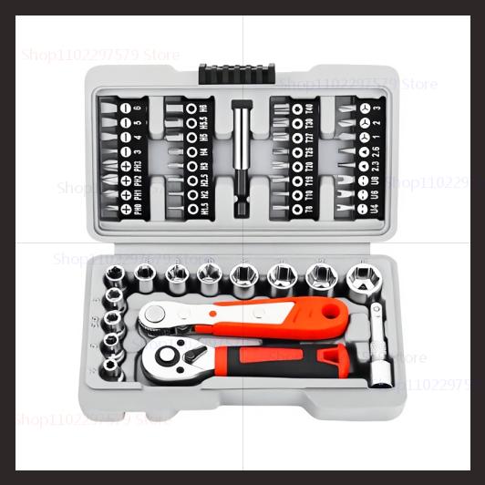 

Набор торцевых головок с трещоткой 48 шт. с регулируемым гаечным ключом, набором бит для отвертки, удобный ручной инструмент для дома, гаража, ремонта автомобилей