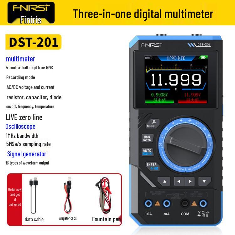 FNIRSI DST210 Three-in-One Digital Multimeter & 10M Bandwidth Four-and-a-Half Digit Oscilloscope
