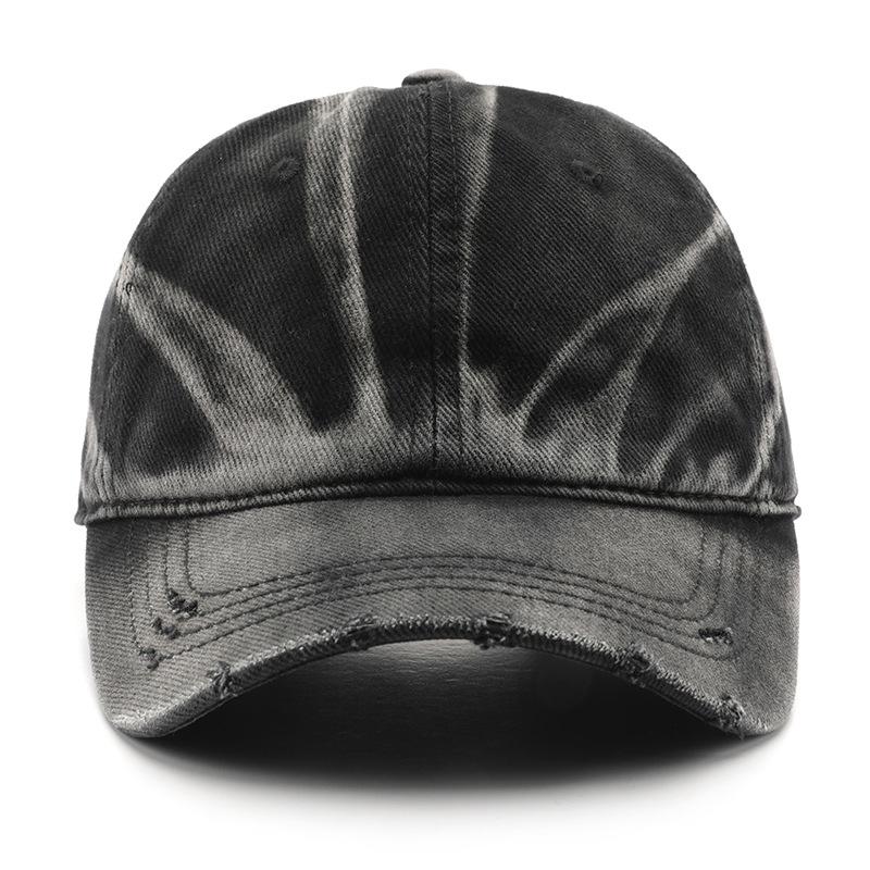New Vintage Washed Tie-Dye Baseball Cap Unisex Distressed Y2K Style Sun Hats Men Women Spring Summer Outdoor Casual Streetwear