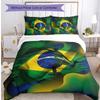 Brazil Football Printed Bedding 3 Piece Set Cozy Breathable Bed Cover Set as Housewarming Holiday Gift