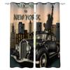 Bedroom Kitchen Curtain Vintage Classic Antique Car Retro Window Curtains for Living Room Decorative Items