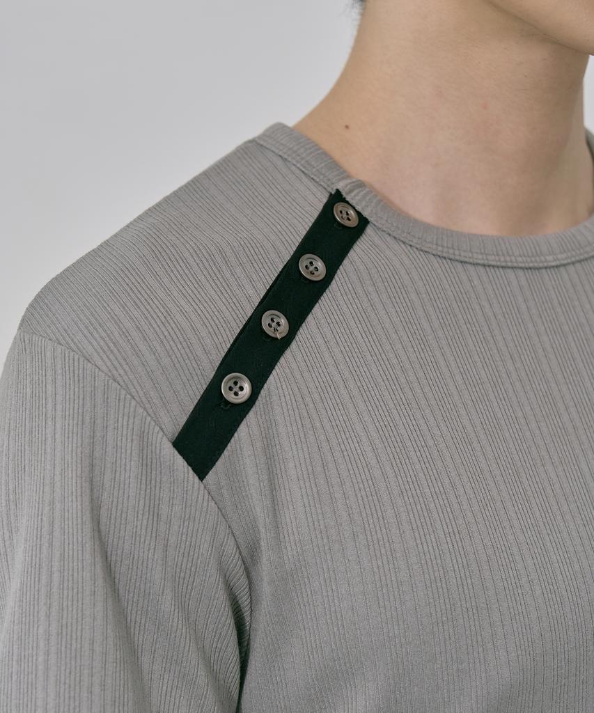 Lekim Shoulder Button Tee (Gray)