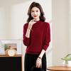 Women's Pure Wool Half-High Collar Sweater - Autumn/Winter Solid Color Loose Warm Pullover Base Layer