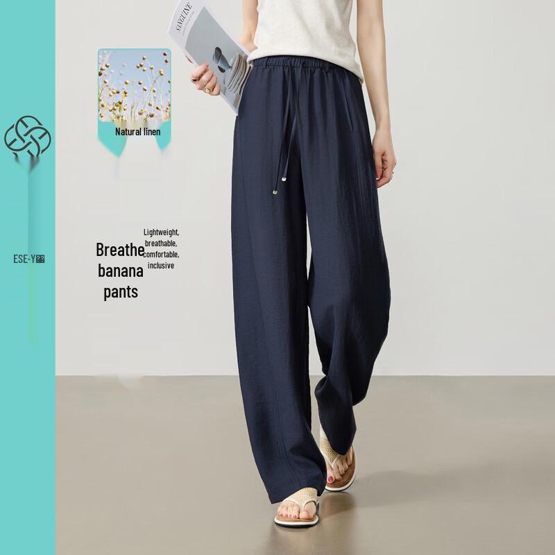 ESE-Y Women s Cool Linen Blend Wide-Leg Pants 32