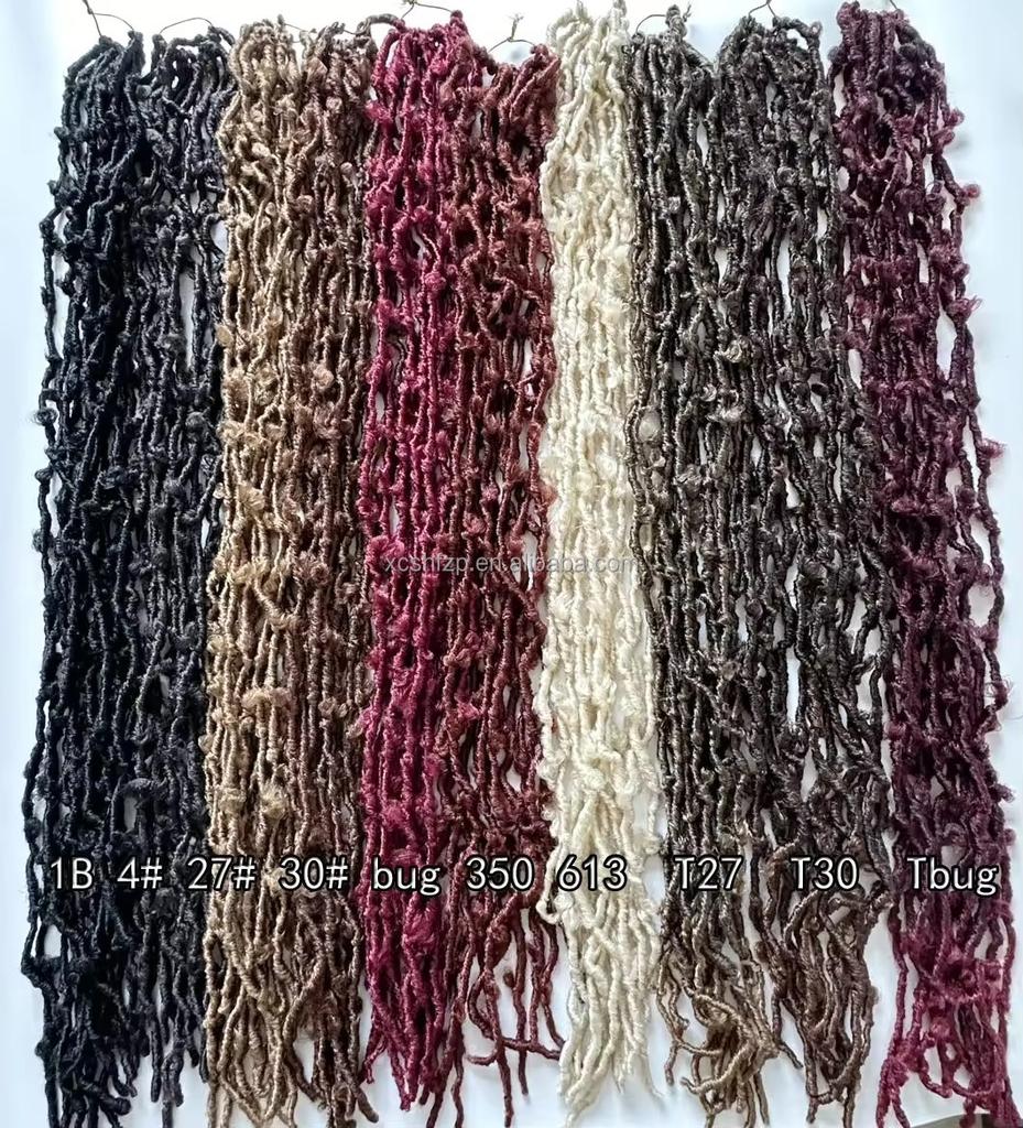 Butterfly Locs Häkelhaar Zöpfe Extensions Weiches Synthetisches Einzel-Weft Faux Locks Lockige Zöpfe Dreadlocks Strähnen Faux Locks