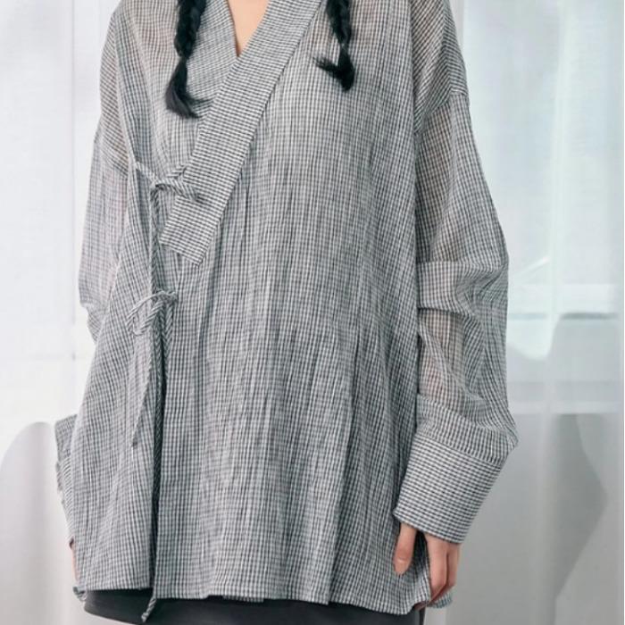 

CCOMAQUE Korean Traditional Lattice Long Jeogori Jacket ONE SIZE