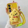 KEYSION Cute 3D Cartoon Plush Case for VIVO V40 Lite V40 SE 80W with Lanyard Soft Silicone Shockproof Phone Cover for VIVO Y19S Y200 5G