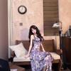 French Retro Butterfly Floral Suspender Fairy Dress Female Summer New Temperament Waist Thin Mesh Dress