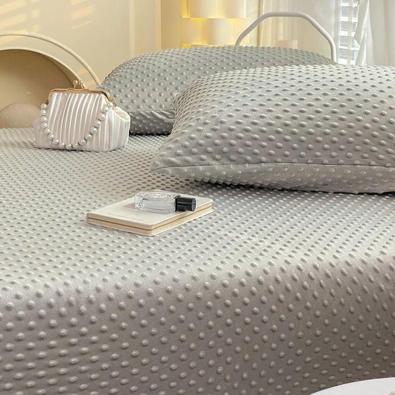 

Фланелевая простыня на подкладке с помпонами Регулируемые наматрасники Эластичная толстая простыня Простыни Всесторонние эластичные чехлы на кровать 120 x 200cm серый