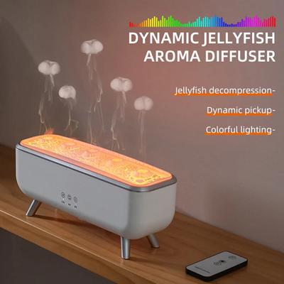 300ml Dynamic Dancing Jellyfish Air Humidifier 5 Nozzles Colorful Lighting  Aromatherapy Diffuser 2 Mist Modes For Home Office