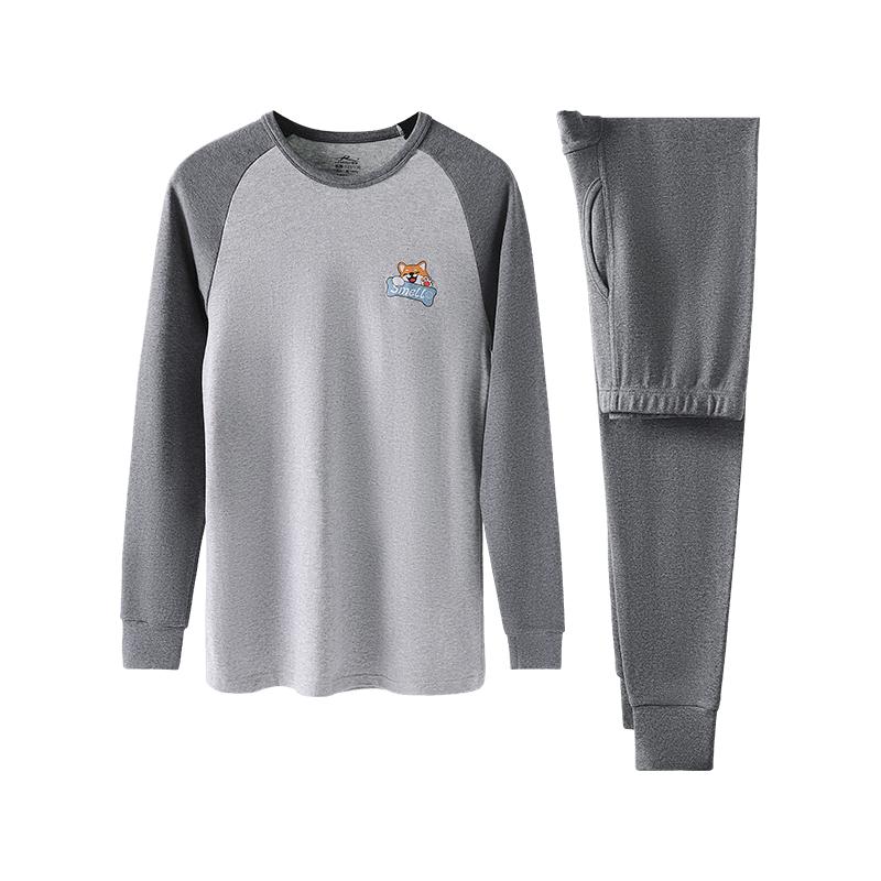 Me Feeling Men's Thermal Underwear Pure Cotton 10A Antibacterial Mite-Resistant Thin Autumn Set for Teenagers High School Students