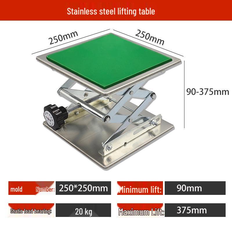 100x100 Stainless Steel Manual Laboratory Lifting Platform
