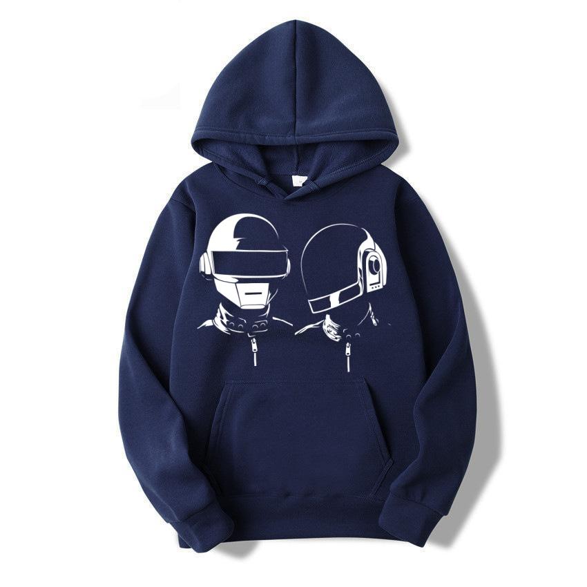 

Autumn and winter new men s and women s hoodies DAFTPUNK band printed pullover fashionable y2k fleece long sleeved warm hoodie 3XL