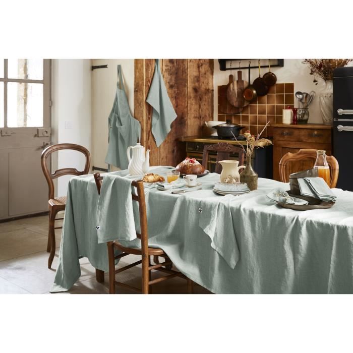 Serviettes de table - Soline - Eucalyptus - 100% lin - 40x40 cm - OEKO-TEX