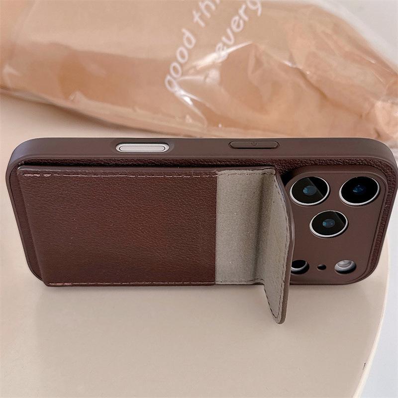 iPhone 17 Pro Max Lychee Pattern Card Holder Case, Fits Apple 11/12/13/14/15/16