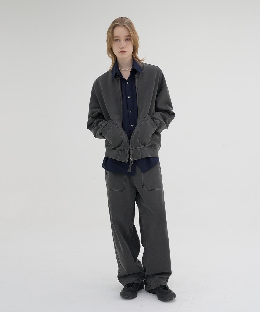 Knouun Faded Sweat Blouson (Charcoal)
