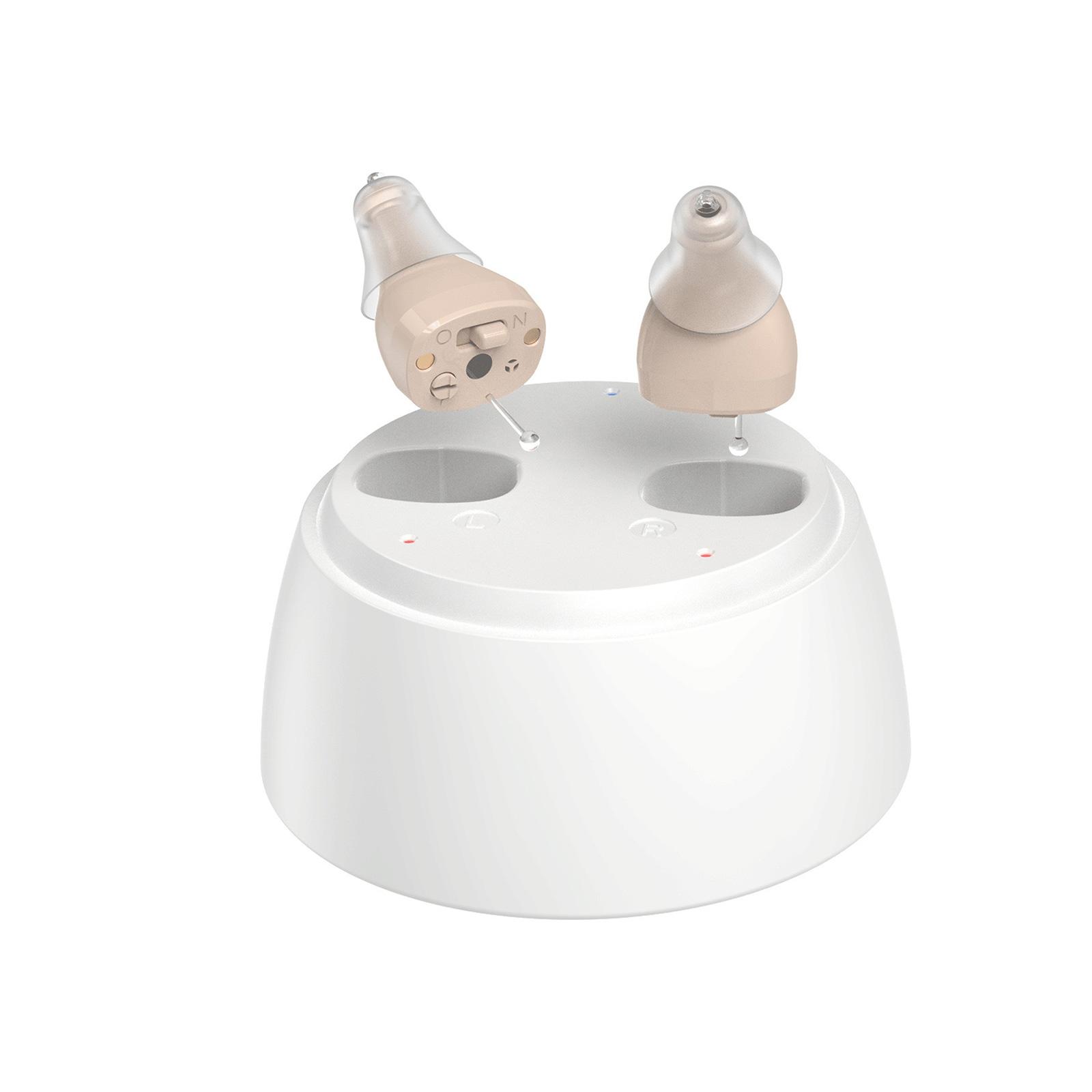 

Усилитель слуха для пожилых людей Перезаряжаемые слуховые аппараты Бинауральный усилитель звука Регулятор громкости Шум бежевый