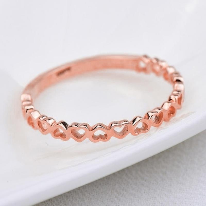 Exquisite Heart to Heart Finger Rings Women Simple Stylish Metal Rings Daily Wear Statement Accessories Drop Ship Jewelry