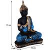 Meditating Buddha Statue For Home Decor Idol/Showpiece Decorative Showpiece - 17 cm  (Polyresin, Blue)