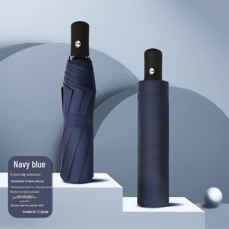 Pánský retro černý skládací slunečník – Unisex, vzor novin.