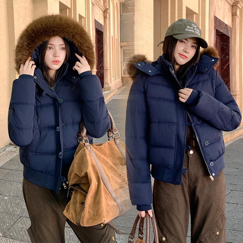 Women's cotton-padded clothes 2025 winter new thickened short Korean version loose warm cotton-padded clothes small splicing cotton-padded jacket