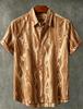 Men's Abstract Marble And Natural Print Casual Shirt, Breathable Top For Summer Vacation Party Travel And Daily Wear