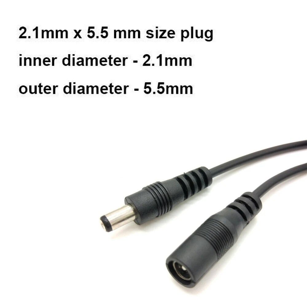 2 PCS 10M Extension Cord Jack Adapter DC12V Power Cable Durable Power Extension Cable  Camera