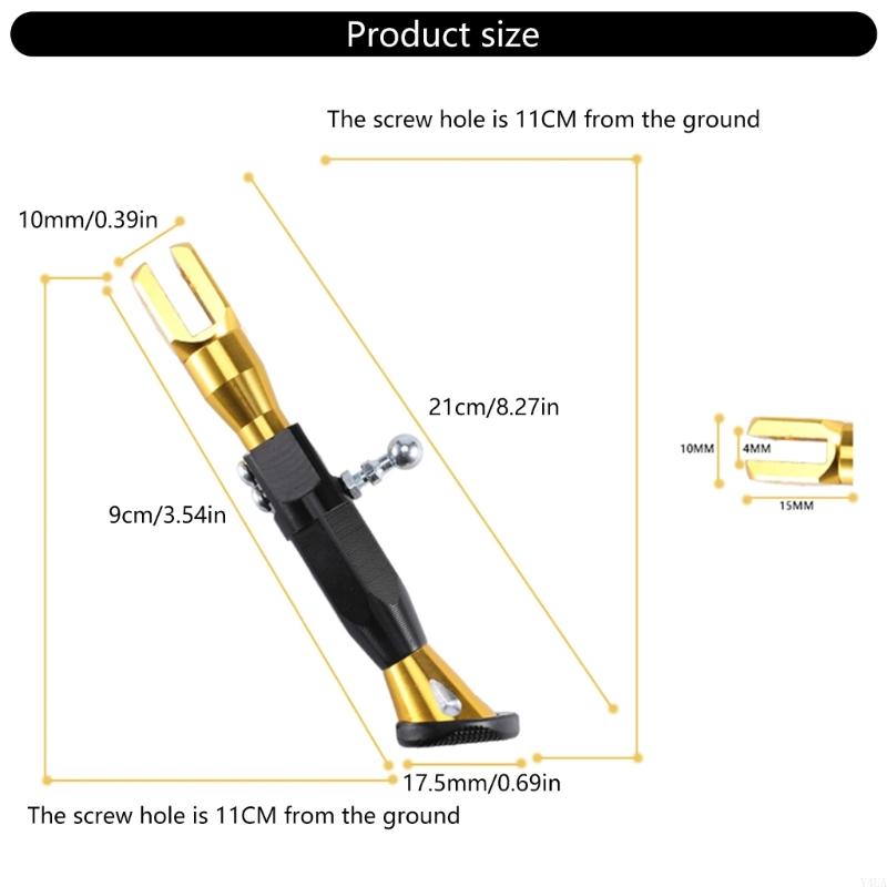 Y4UA Adjustable Motorcycle Electric Scooter Kickstand Foot Bracket Enhanced Stability