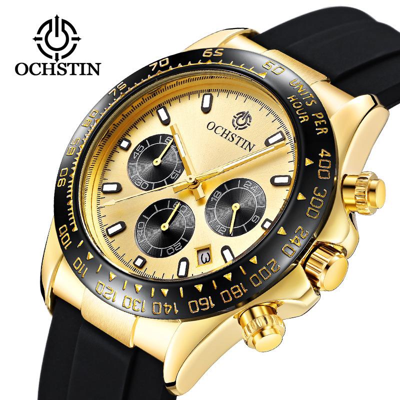 Ochstin Legendary Series Luminous Waterproof Men'S Watch Men'S Quartz Watch Silicone Strap Fashion Watch