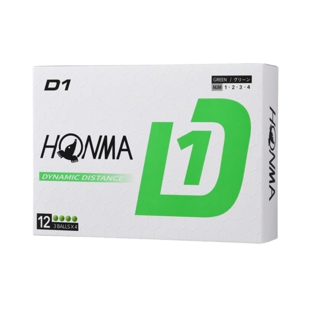 Honma Golf D1 Golf Balls, 2024 Model, BT2401 Green, Distance Type, Distance: Excellent, Driver Spin: Fairly Low, Feel: Soft [3 Dozen, 36 Balls], Inclu