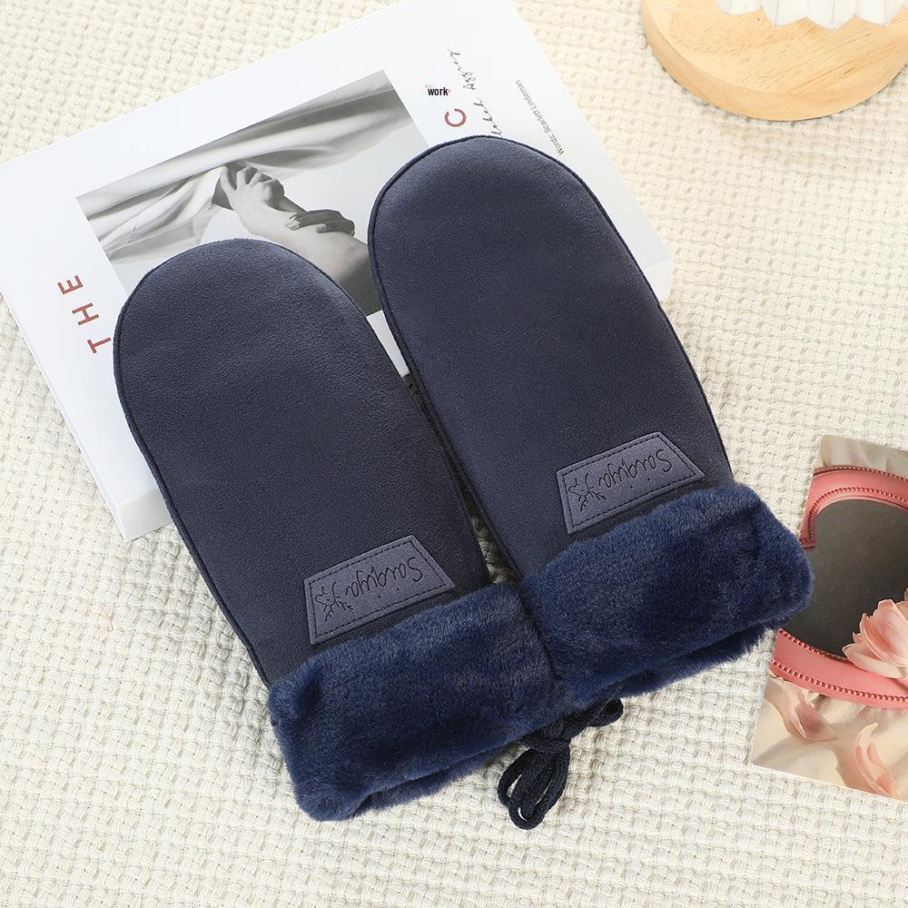 Women's Suede Winter Gloves: Warm, Fleece-Lined, and Windproof for Cycling and Driving