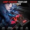 2500A Peak 74Wh Portable Jump Starter for 12V Cars, Up To 10L Gas/8L Engine, with Smart Clamps, Quick Charger & LED Light