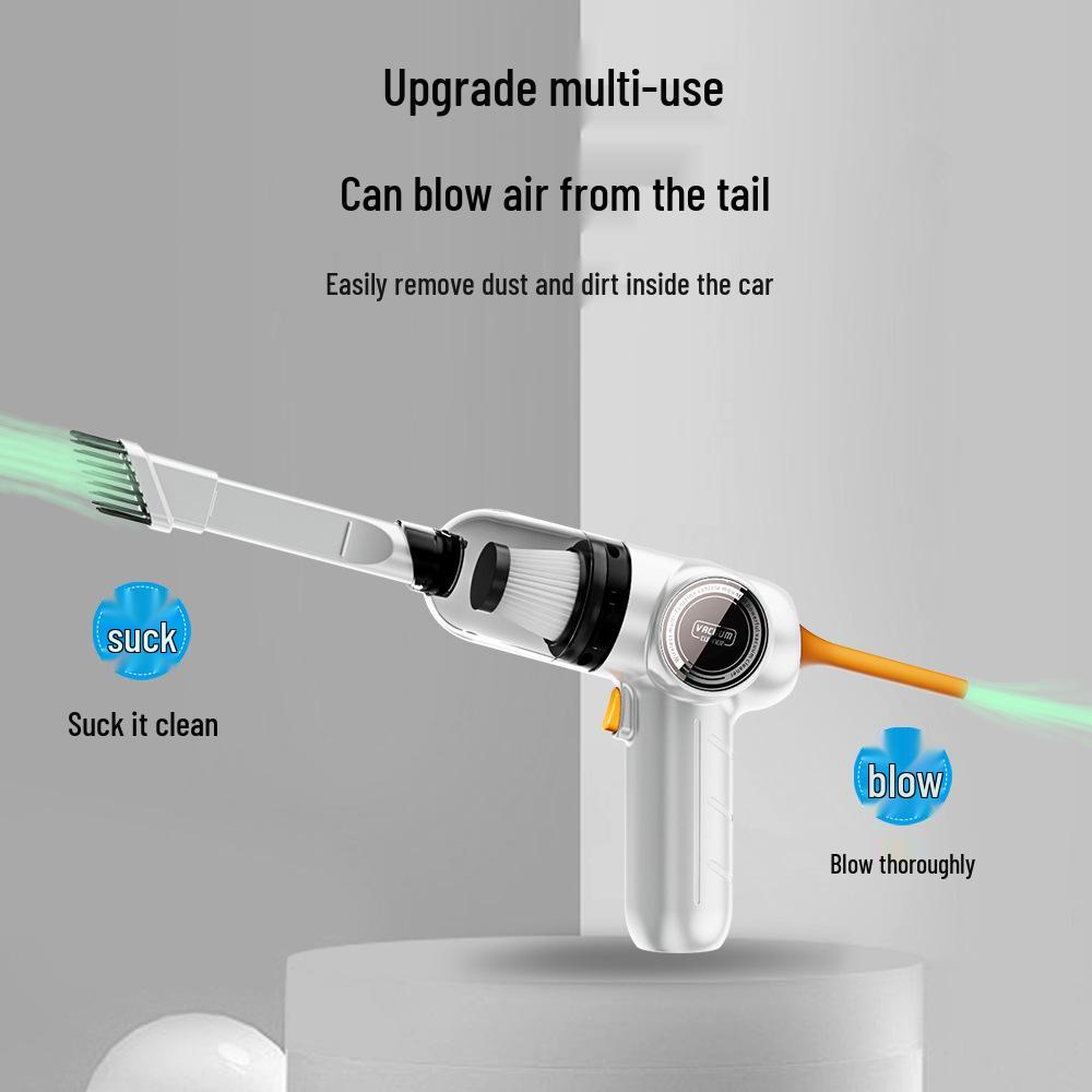 

Wireless Portable Car & Home Vacuum Cleaner: High Suction, Dual-Use for Blowing & Cleaning білий
