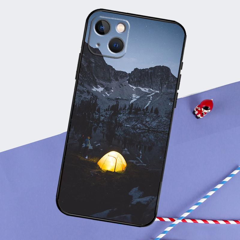 Camping Nature Phone Case For iPhone 16 15 Pro Max 12 13 Mini 11 14 Pro Max XR 16 15 Plus 16e Cover Coque